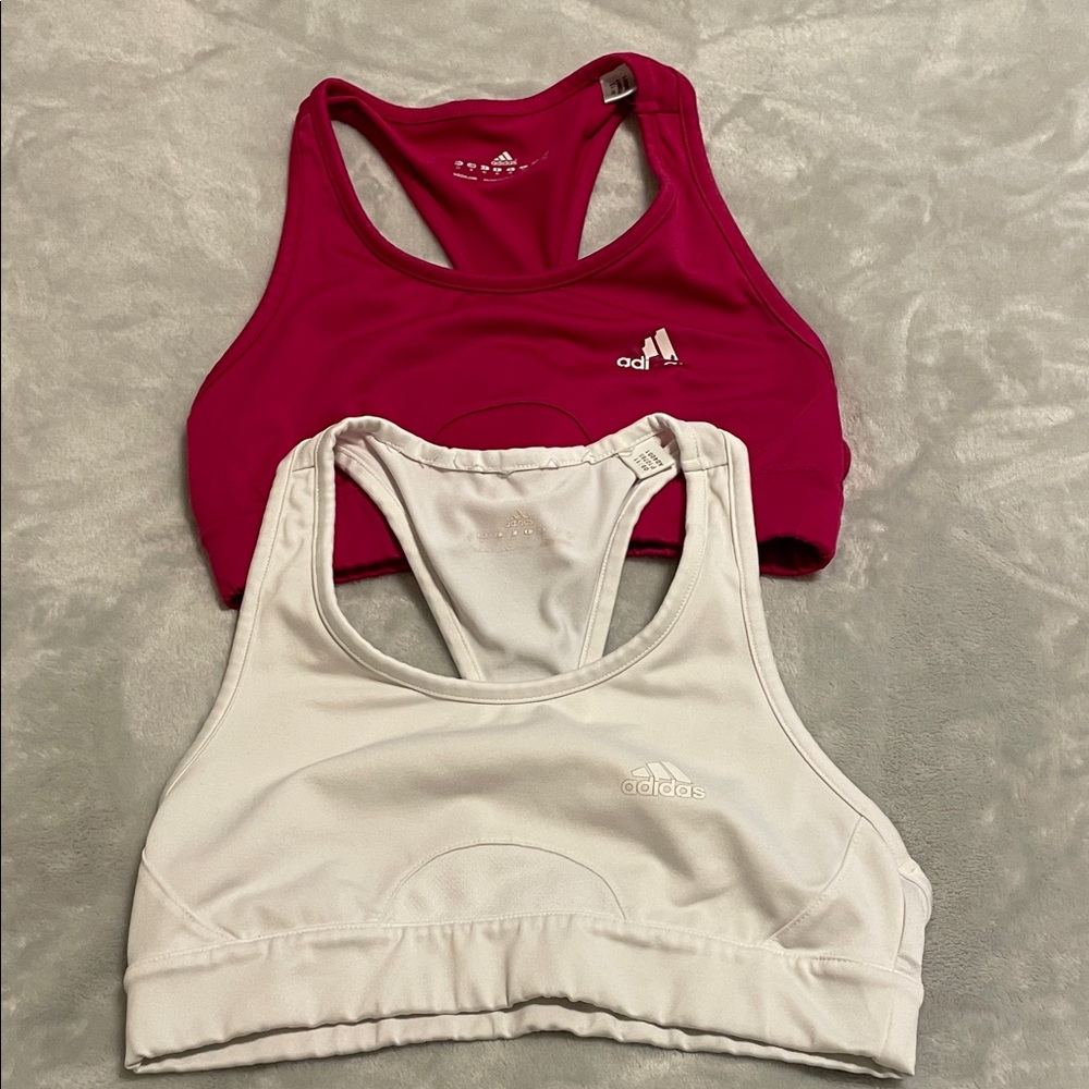 Adidas Women's Sports Bra Duo - Red and White